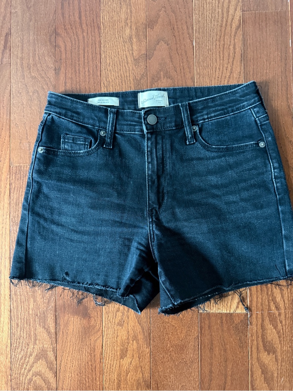 Universal Thread Black Frayed Hem Denim Shorts